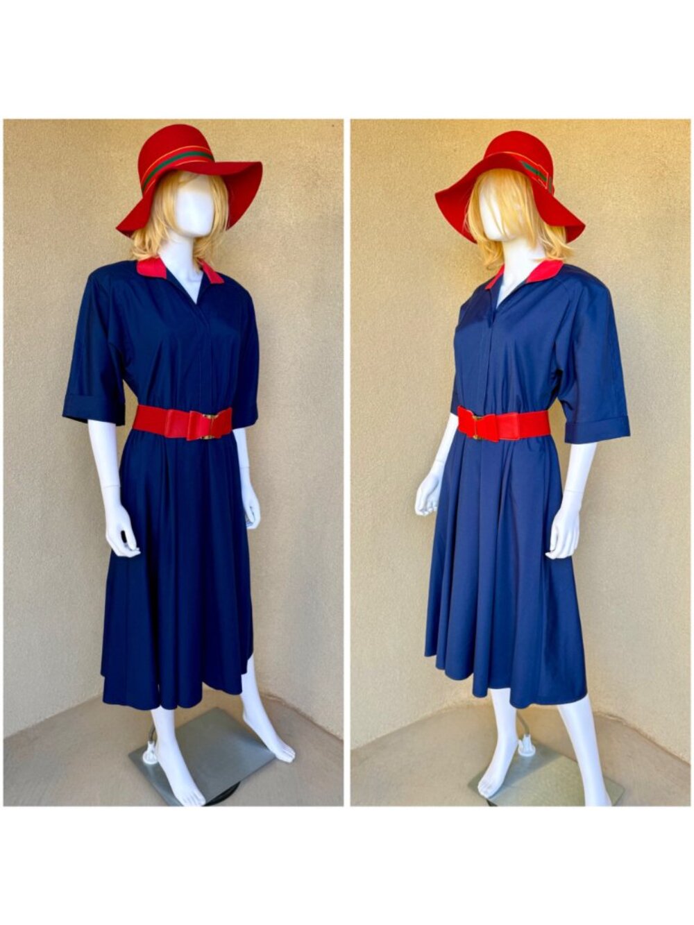 Vintage Willi of CA 80s does 50s Western Shirt Dress - Picture 3 of 8